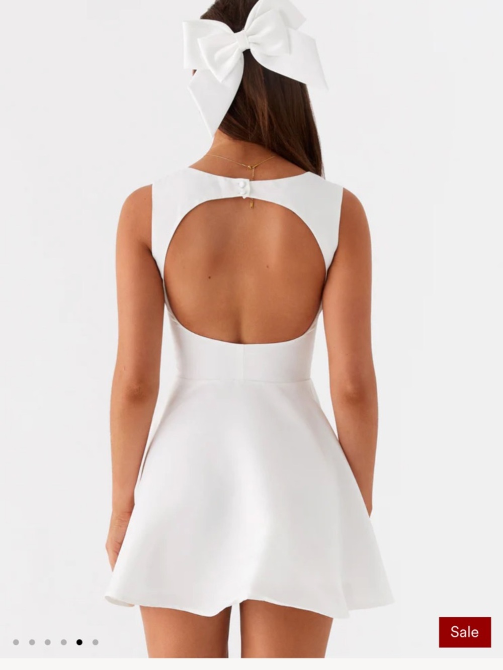 Peppermayo White Backless Fit & Flare Mini Dress